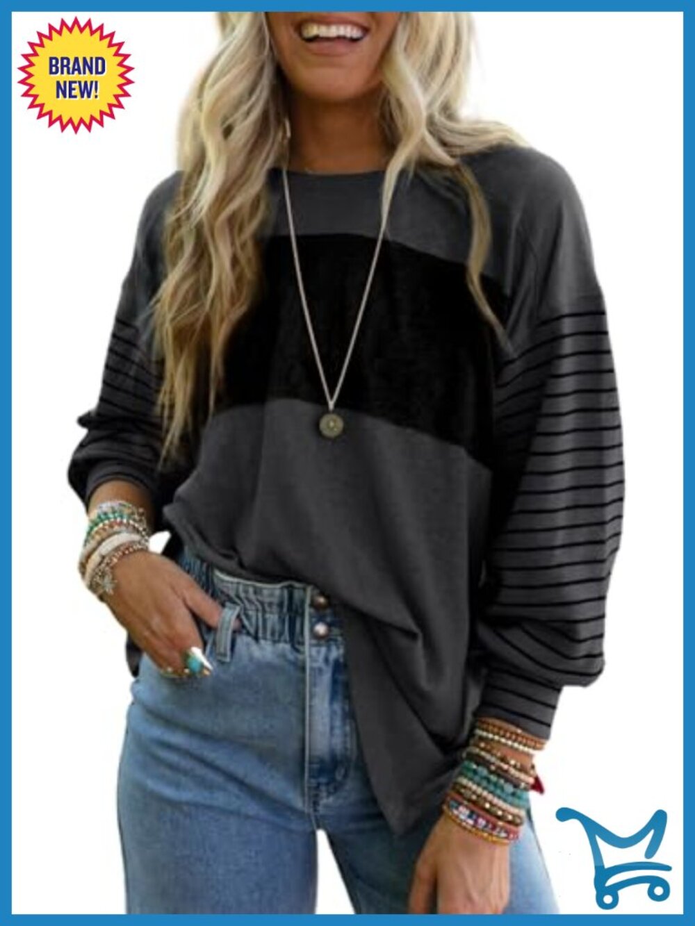 Dokotoo Long Sleeve Tunic Top Round Neck Casual Blouse